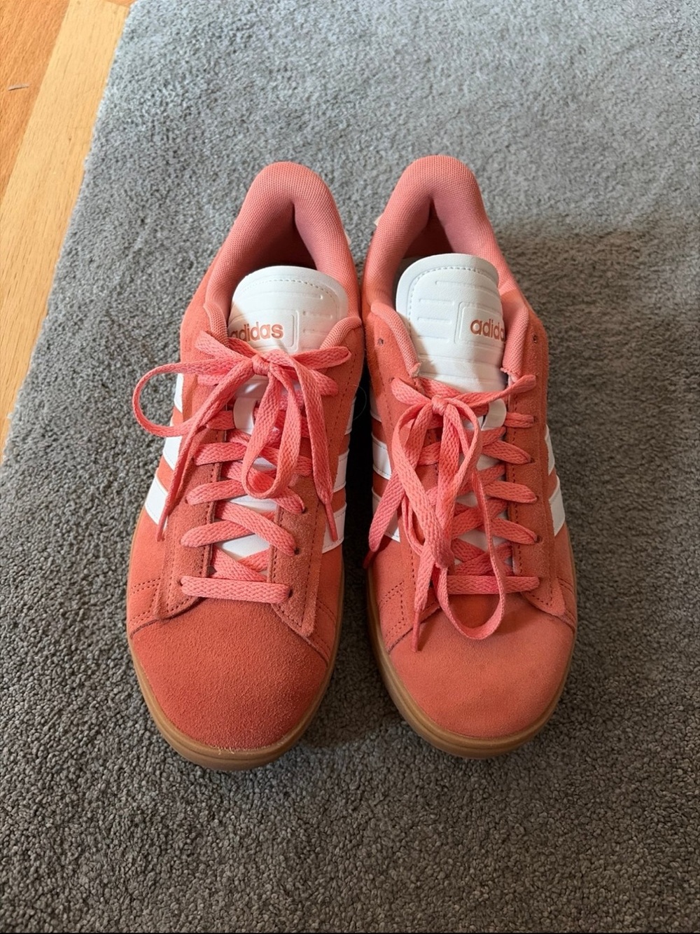 adidas Handball Spezial Coral Pink Suede Women's Sneakers with White Stripes